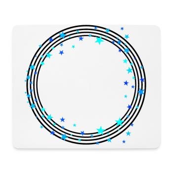 Black circular lines with stars - Mouse Pad (horizontal) - white - Front
