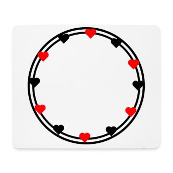Cœurs en décoration de cadre rond Circulaire - Tapis de souris (format paysage) - blanc - Devant