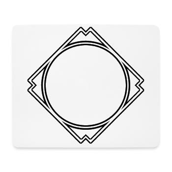 Schwarzer Kreis im Viereck Rahmen Deko - Mousepad (Querformat) - Weiß - Vorne