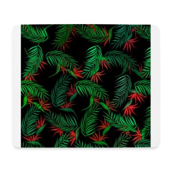 Palm trees and flowers pattern - Mouse Pad (horizontal) - white - Front