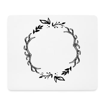 Rahmen für Jäger mit Blumen Deko Linie - Mousepad (Querformat) - Weiß - Vorne