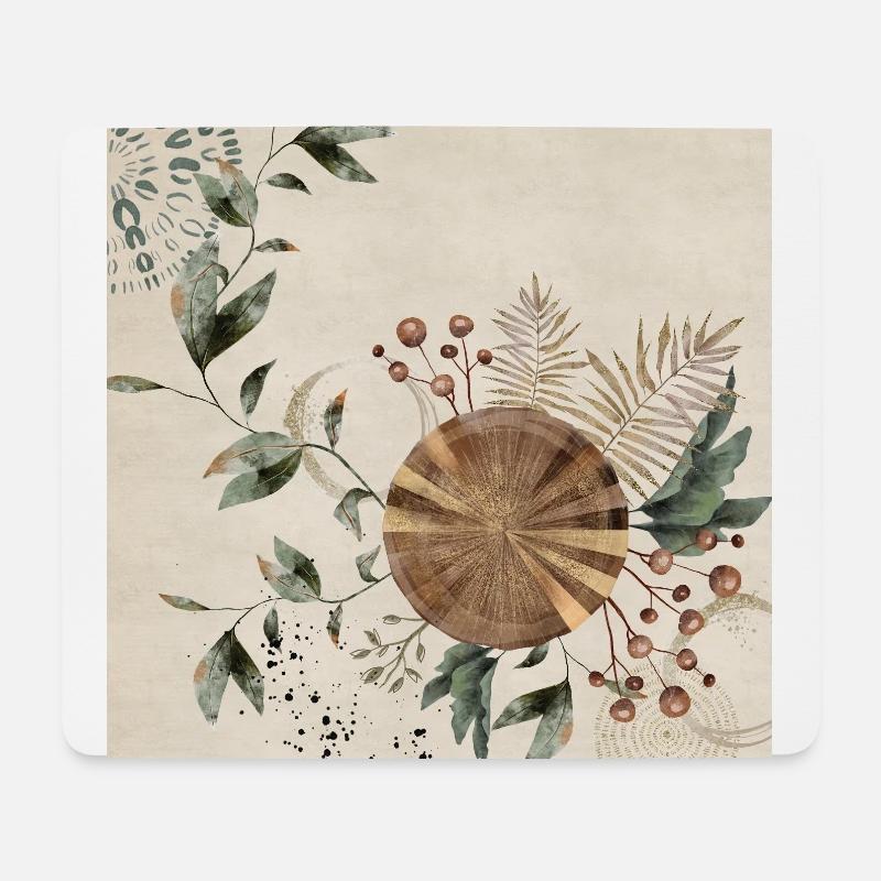 Grüner Art Deco 3 - Mousepad (Querformat) - Weiß