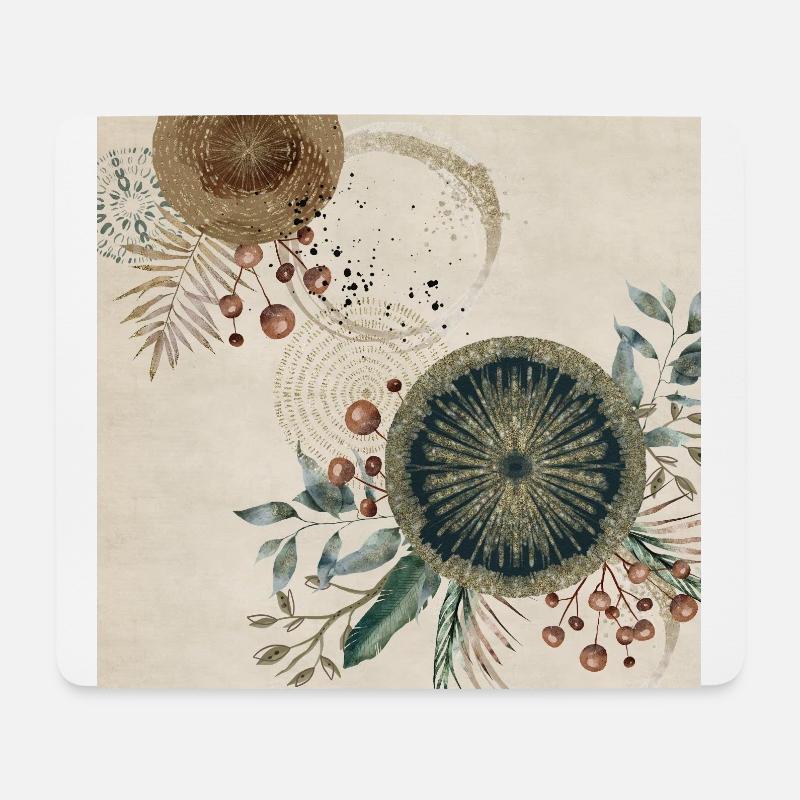 Grüner Art Deco 2 - Mousepad (Querformat) - Weiß