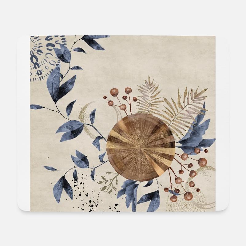 Blue Art Deco 1 - Mouse Pad (horizontal) - white