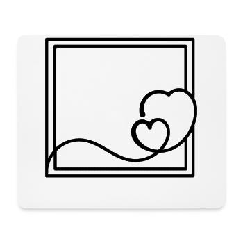 Black Heart Frame Square Decoration - Mouse Pad (horizontal) - white - Front