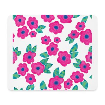 Rosa Blumen, Modell - Mousepad (Querformat) - Weiß - Vorne