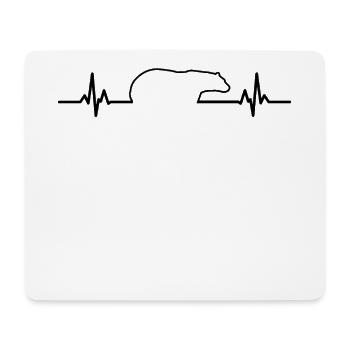 Black Polar Bear ECG Polar Bear - Mouse Pad (horizontal) - white - Front