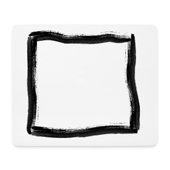 Lignes de cadre de contour de pinceau noir - Tapis de souris (format paysage) - blanc - Devant