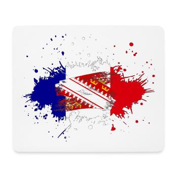 Splash Tricolore Elsass - Mousepad (Querformat) - Weiß - Vorne