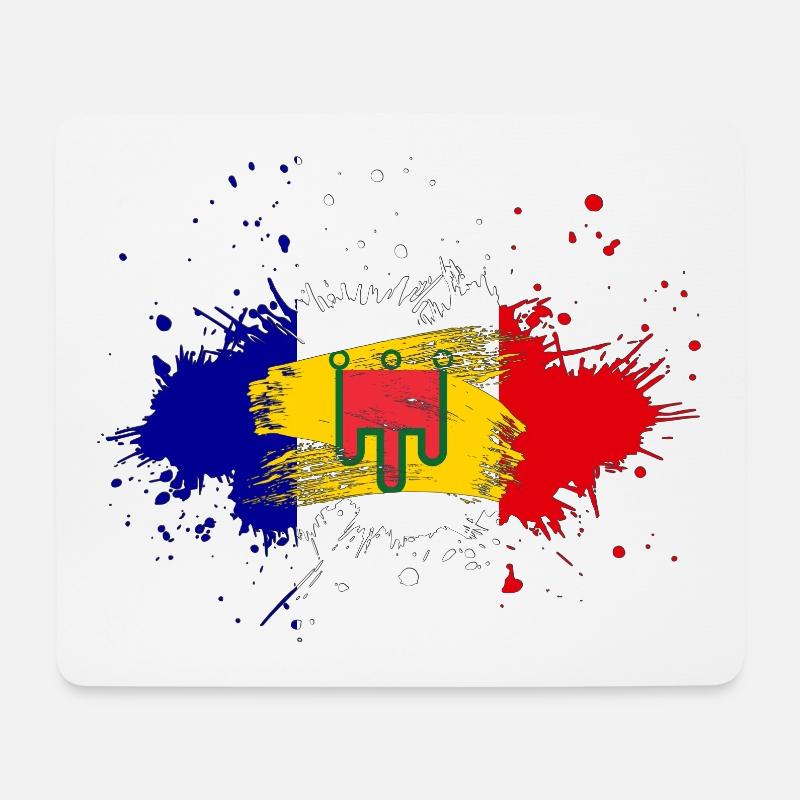 Splash Tricolore Auvergne - Tapis de souris (format paysage) - blanc