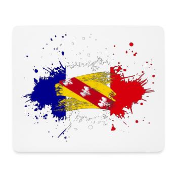 Splash Tricolore Lothringen - Mousepad (Querformat) - Weiß - Vorne