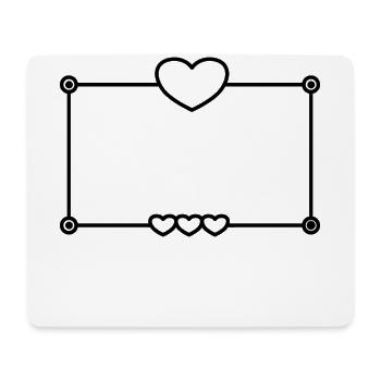 Cadre de cœur Forme rectangulaire Arrière-plan - Tapis de souris (format paysage) - blanc - Devant