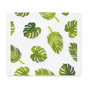 Muster mit tropischen Blättern - Mousepad (Querformat) - Weiß - Vorne