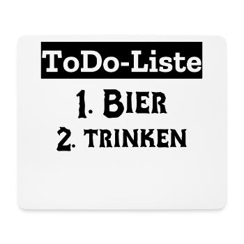 Aufgabenliste Bier Trinken Gehen - Mousepad (Querformat) - Weiß - Vorne