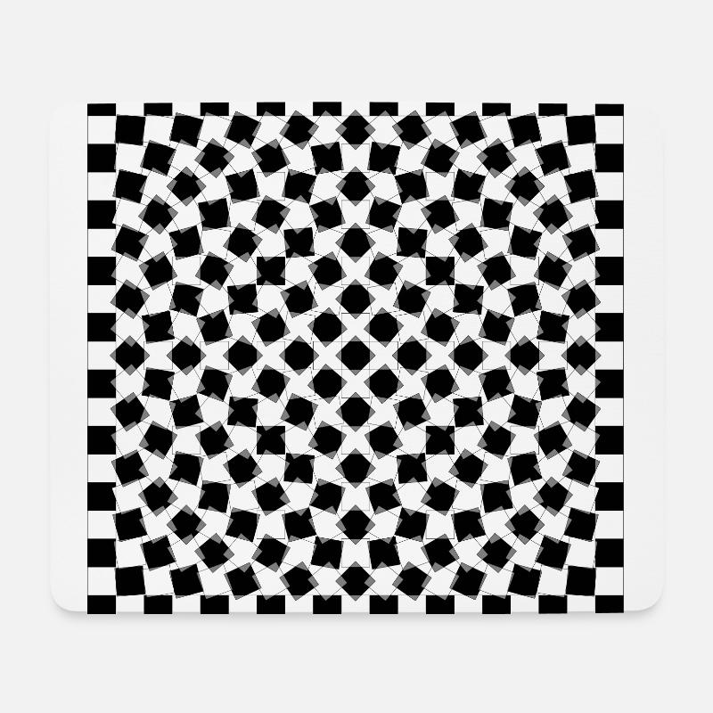 Optical Art - Psycho Chess - Mousepad (Querformat) - Weiß