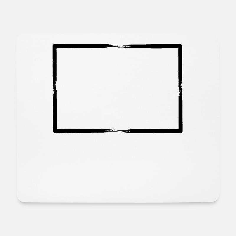 Schwarzer Pinselstriche Rahmen - Mousepad (Querformat) - Weiß