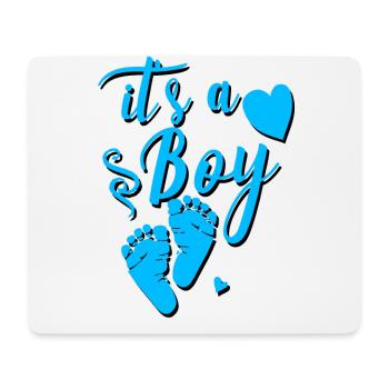 it's a boy babyfüße - Mousepad (Querformat) - Weiß - Vorne