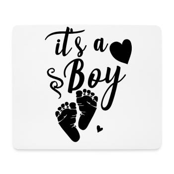 it's a boy babyfüße - Mousepad (Querformat) - Weiß - Vorne