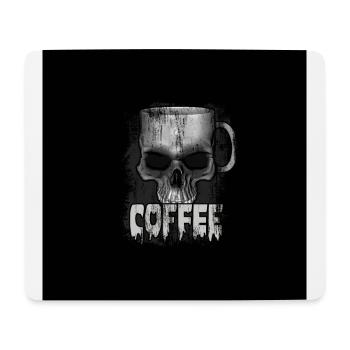 Heavy metal punk coffee skull - Mouse Pad (horizontal) - white - Front