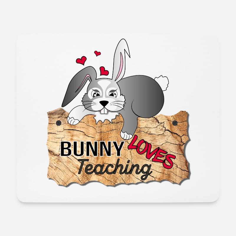 I love my rabbit school climates - Mouse Pad (horizontal) - white