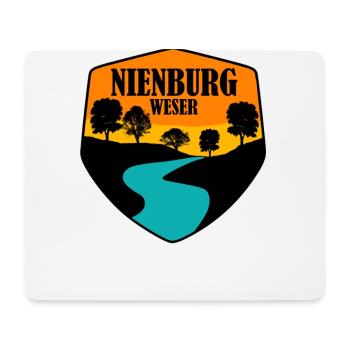 nienburg weser Fluss mit Bäumen - Mousepad (Querformat) - Weiß - Vorne