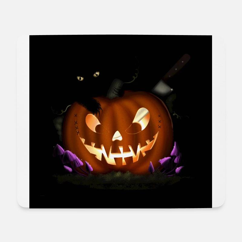 Geschnitzter Halloween Kürbis - Mousepad (Querformat) - Weiß