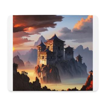 Castle ruin with Asian influence - Mouse Pad (horizontal) - white - Front