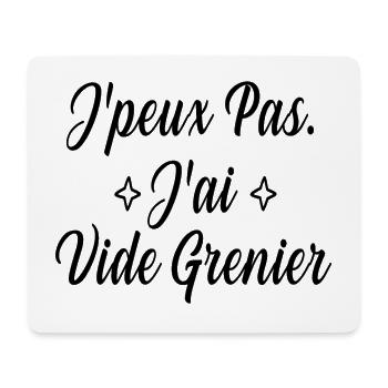 Je peux pas j'ai vide grenier humour drôle - Tapis de souris (format paysage) - blanc - Devant