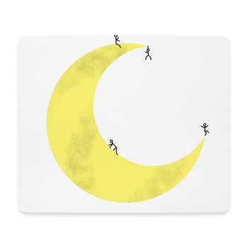 Lune avec des figures en bâton - Tapis de souris (format paysage) - blanc - Devant