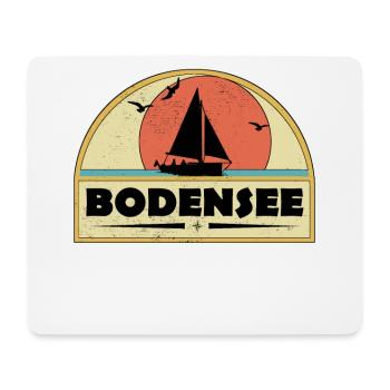 Bodensee mit Sonnenuntergang und Segelboot - Mousepad (Querformat) - Weiß - Vorne