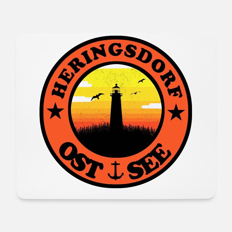 Leuchtturm Ostsee Heringsdorf - Mousepad (Querformat) - Weiß