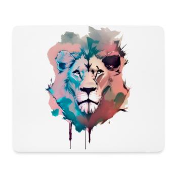 Lion, illustration - Tapis de souris (format paysage) - blanc - Devant