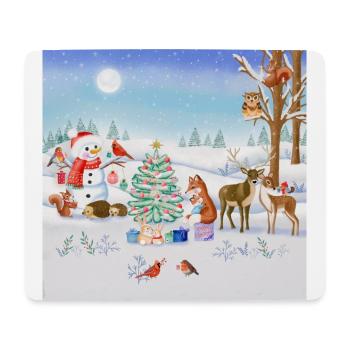 Weihnachts-Wintermärchen - Mousepad (Querformat) - Weiß - Vorne