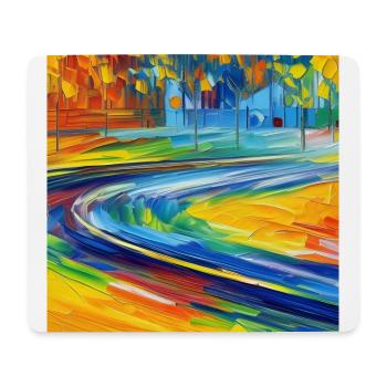 Rue néo-impressionniste - Tapis de souris (format paysage) - blanc - Devant