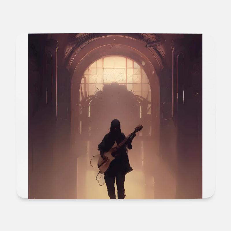 Lonely guitarist - Mouse Pad (horizontal) - white