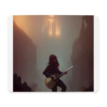 Dunkle Gitarristin - Mousepad (Querformat) - Weiß - Vorne