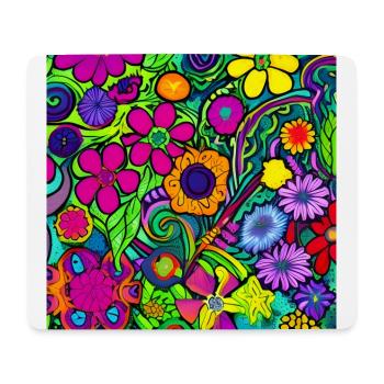Art des fleurs magiques - Tapis de souris (format paysage) - blanc - Devant
