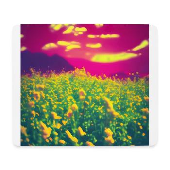 Abstrakte Blumen auf rosa Hintergrund - Mousepad (Querformat) - Weiß - Vorne