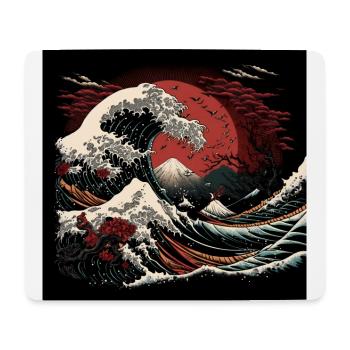 Ukiyo Wave Japanese Art - Mouse Pad (horizontal) - white - Front