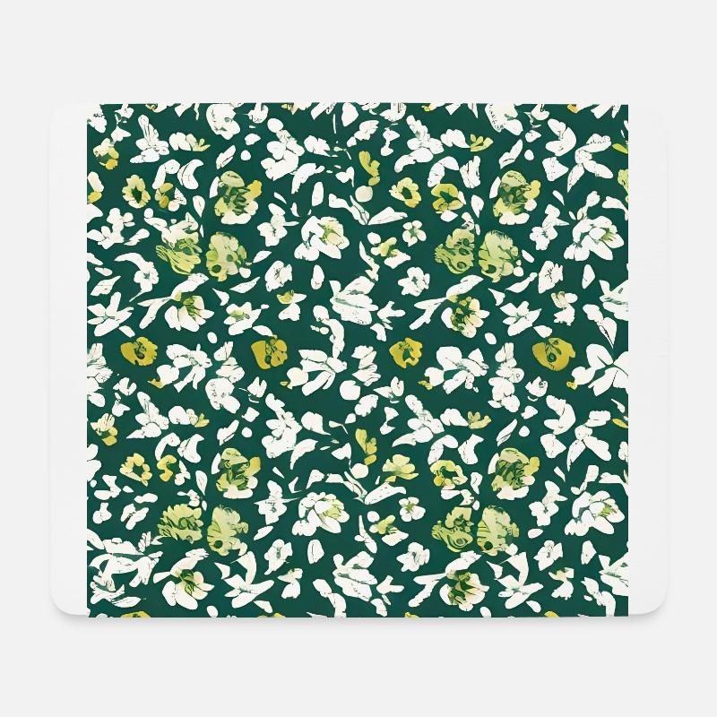 Blumenmuster - Mousepad (Querformat) - Weiß