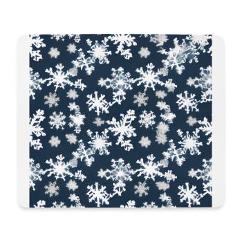 Snow pattern on navy blue background - Mouse Pad (horizontal) - white - Front