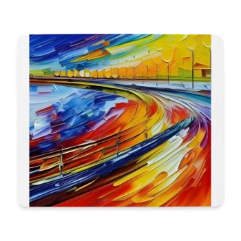 Piste de formule néo-impressionniste - Tapis de souris (format paysage) - blanc - Devant