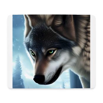 Wolf portrait - Mouse Pad (horizontal) - white - Front