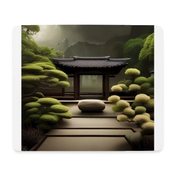 Zen-Garten - Mousepad (Querformat) - Weiß - Vorne