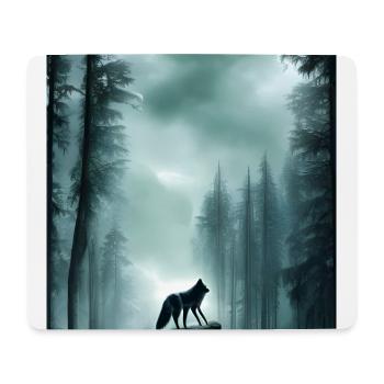 Alone wolf in the woods - Mouse Pad (horizontal) - white - Front