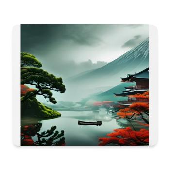 Ästhetische japanische Natur - Mousepad (Querformat) - Weiß - Vorne