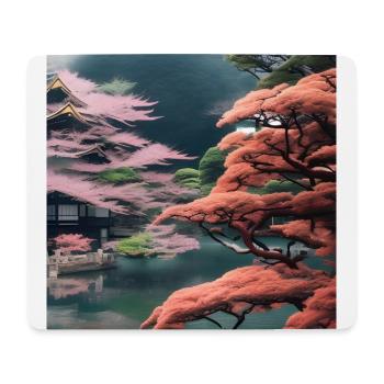Un jardin japonais naturel - Tapis de souris (format paysage) - blanc - Devant