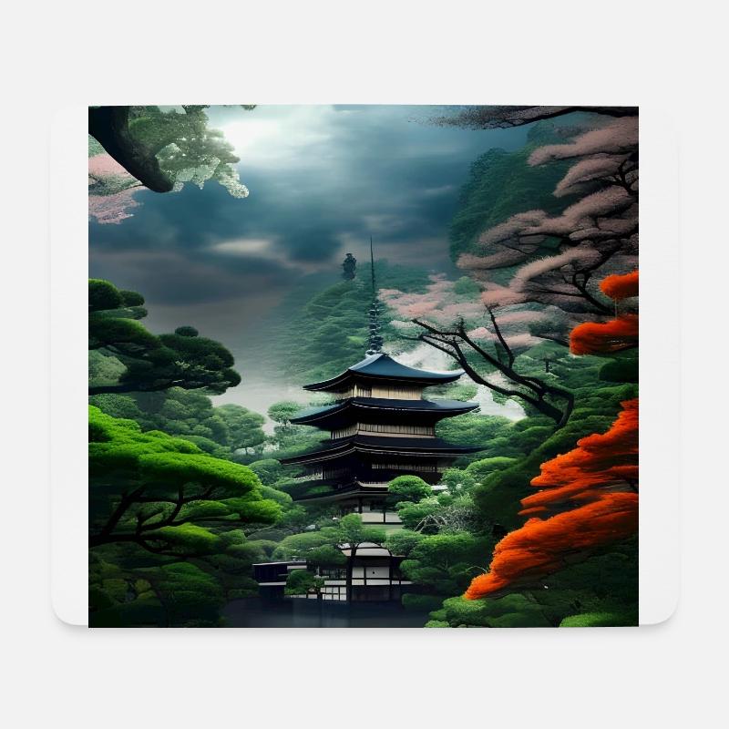 Japanische schöne Landschaft - Mousepad (Querformat) - Weiß