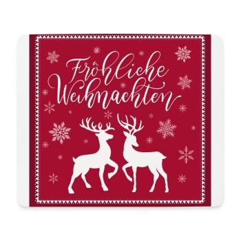 Merry Christmas with deer and deer. Poster - Mouse Pad (horizontal) - white - Front