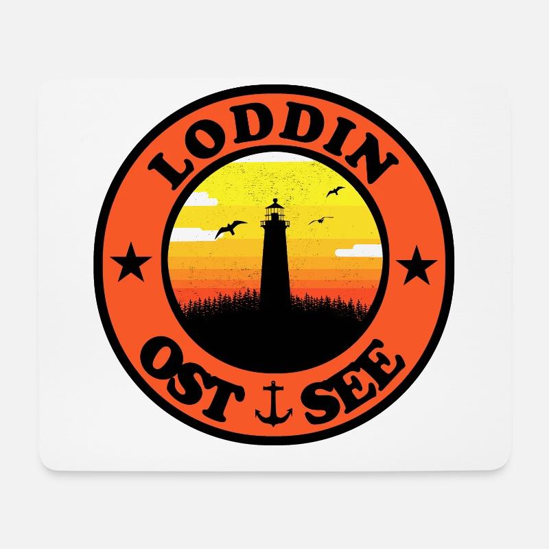 Leuchtturm Ostsee Loddin - Mousepad (Querformat) - Weiß